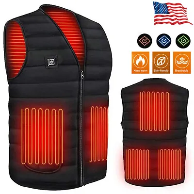 Heated Vest Warm Winter Warm Electric USB Jacket Men Women Heating Coat Thermal • $17.99