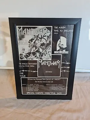 Manowar Hail To England Album 1986 Framed Advert Music Poster A4 8x12  • $18.27