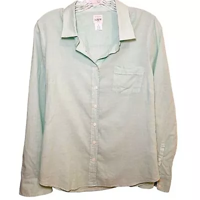 J.Crew Women’s The Perfect Shirt Size S Button Up Cotton Green • $22.08