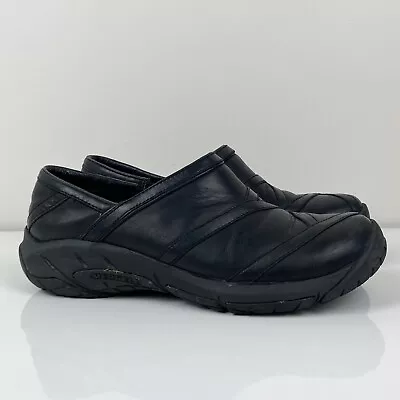 Merrell Women’s Encore Eclipse 2 Triple Black Leather Slip On Shoes Size 7.5 • $34.99