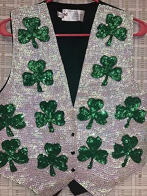 $50 • Buy Vintage JC Brand Sequined Vest St. Patricks Day Size Small