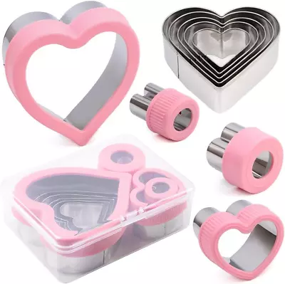 Heart Cookie Cutter Set9 Piece Heart Shapes Stainless Steel Cookie Cutters Mold • $20.11