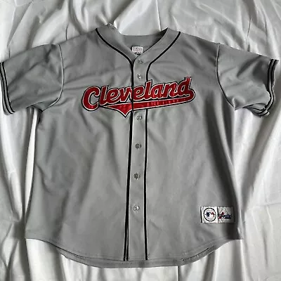 Vintage Majestic CLEVELAND INDIANS Gray Jersey Size XL • $55