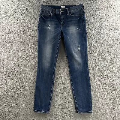 J.Crew Womens Jeans Blue Size 29 Mid Rise Distressed Denim Ankle Cotton Blend • $18.79