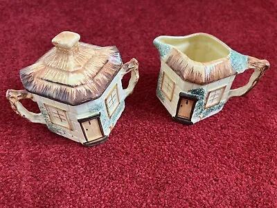 Keele Street Pottery KSP Cottage Ware Cottage Milk Jug & Sugar Bowl • £15