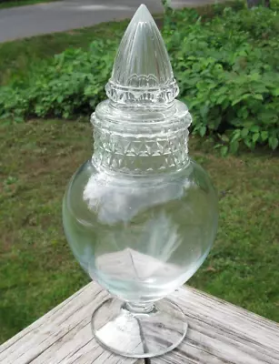 $99.95 • Buy Tiffin Dakota Glass Apothecary Candy Snow Globe Jar With Lid Antique 13  Tall