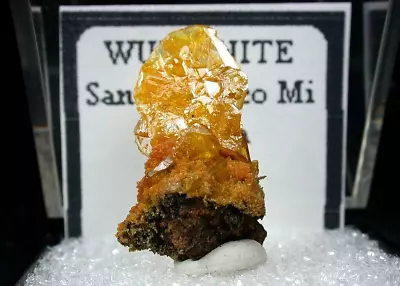 Minerals : Yellow Wulfenite Xtl On Orange Mimetite San Francisco Mine In Mexico • $10.50