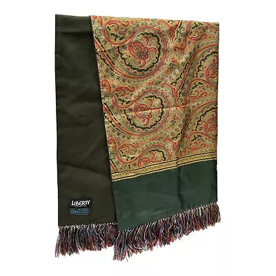 Formal Evening Aviator Scarf Paisley Fringed Knot Silk Wool Liberty London Vtg • £49