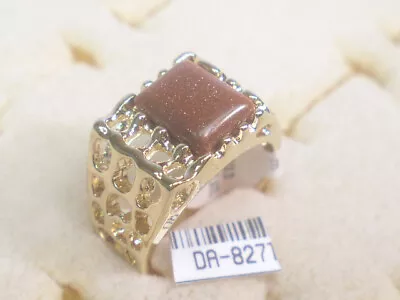 SZ' 11  MENS RING  DESIGNER SIGNED GOLDSTONE GEMSTONE SEMI-PRECIOUS 827 Last • $9.95