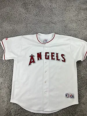 Anaheim Angels Jersey 2XL Majestic Stitched White MLB Los Angeles Mike Trout • $29.99