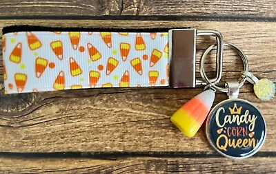 Key Fob Chain Holder Strap Mini Halloween Candy Corn Queen Charms RTS 3  • $9.99