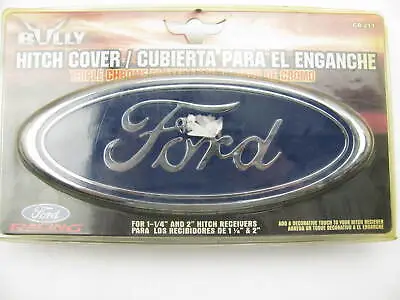 Bully CR211 1-1/4  / 2  Receiver Universal Chrome Hitch Cover With Ford Logo • $19.99