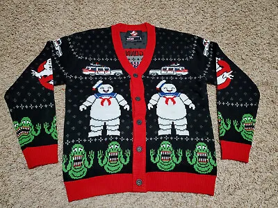 $109.99 • Buy Ghostbusters Holiday Christmas Ugly Sweater Mens Women Cardigan NEW Sizes L & XL