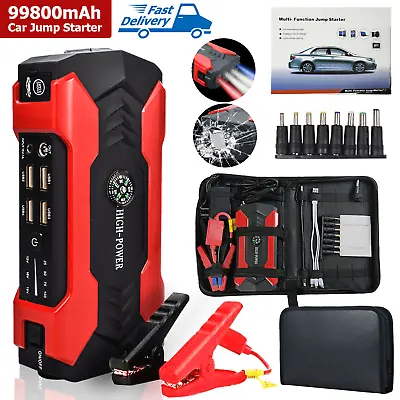 99800mAh Car Jump Starter Booster Jumper Box Portable Power Bank Battery Charger • $36.79