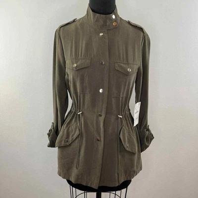 $65 • Buy NWT ZARA Fatigue Green Utility Safari Jacket High Neck Pockets 7901/226 NEW M