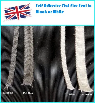 Self Adhesive Woodburning Woodburner Stove Glass Seal Flat Tape Fire Gasket • £3.25
