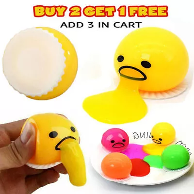 $5.99 • Buy Squishy Puking Egg Yolk Squeeze Ball With Yellow Goop Relieve Stress Relief Toy