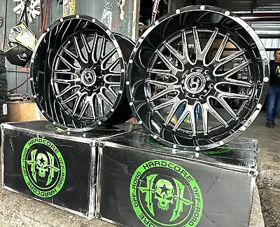 4 New	24x12 Hardcore Offroad Hc24 8x170 Gloss Black Milled -44et For Ford F250 • $1999