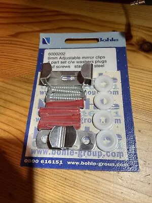 Bohle 6mm Mirror Mounting Set - Stainless Steel - Top Quality • £9.99