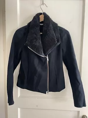 Vince Wool And Shearling Trim Jacket XS • $89