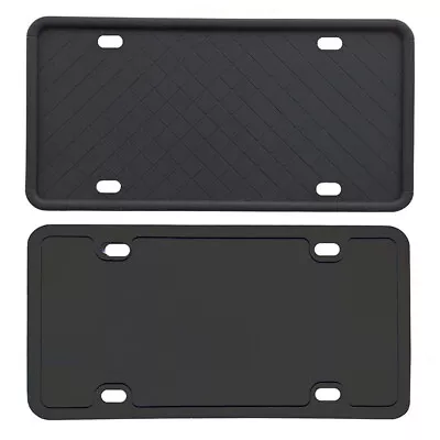 Car License Plate Frames Front Rear Bracket Universal Flexible Silicone 2Pcs Set • $26.90