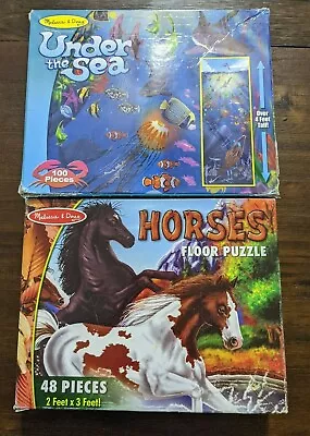 Lot Of 2 Melissa & Doug Puzzles/Horses/Under The Sea • $23.88