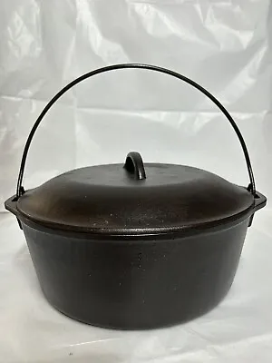 Vintage Cast Iron Dutch Oven Pot W/ Handle #8  10 1/4  • $35