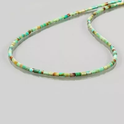 A++ Natural Tibetan Turquoise Smooth Tube Gemstone Beads 18  Beautiful Necklace • $92.49