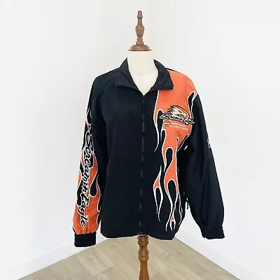 Vintage Harley Davidson Screaming Eagle Black Nylon Jacket Size S (Oversize) • $129.95