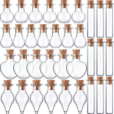 50 Pieces Mini Jars With Cork Stoppers Tiny Cork Glass Bottles Small Wishing  • $17.99