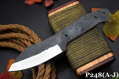 Custom Hammered Spring Steel 5160 Blank Blade Hunting KnifeNo Damascus (P248-G) • $4.99