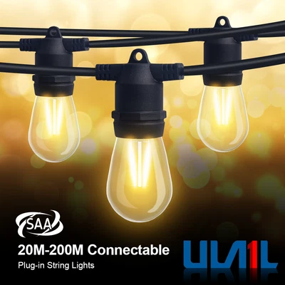 $65.96 • Buy  20-200M LED Connectable Festoon String Lights Outdoor Patio Party Dimmable Lamp