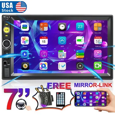 7  Double 2 Din Car Stereo Touch Screen AUX IN FM USB Bluetooth MP5 Radio Player • $29.99