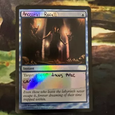 Magic The Gathering - MTG -  Ancestral Recall  - Custom Design - Very Light Play • $0.99