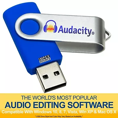 Audacity NEW USB Professional Audio Music Editing Recording Software Windows MAC • $13.95