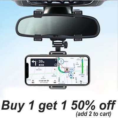 $8.99 • Buy Universal 360 Rotation Car Rear View Mirror Mount Stand GPS Cell Phone Holder US