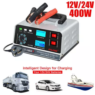 Car Battery Charger 12V/24V 400W 30A Trickle Smart Pulse Repair For Truck Boat • $79.99