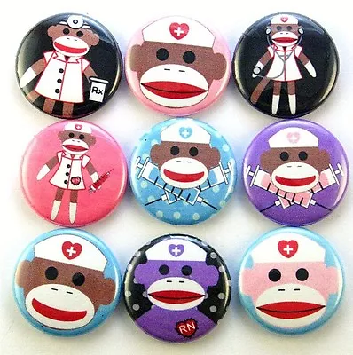 Medical Nurse Doctor Sock Monkey Magnet Pin Badge Button Charm Christmas Gift • $11.50