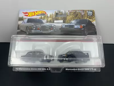 Hot Wheels Premium 2pk '72 Mercedes-Benz 280 SEL 4.5 & Mercedes-Benz 190E 2.5-16 • $42.99