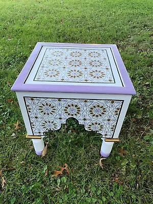 Moroccan Hand Painted Square Table Coffee And Able End Table/Imports • $245.99