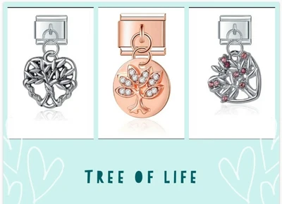 £8.20 • Buy Tree Of Life Heart  Charms , Fits 9mm Italian Links