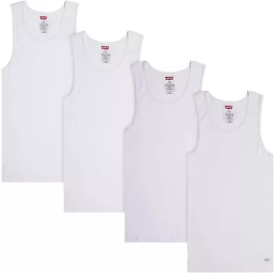 Levi's Tank Tops For Men - 4 Pack Classic Ribbed Cotton Mens Undershirts • $19.99