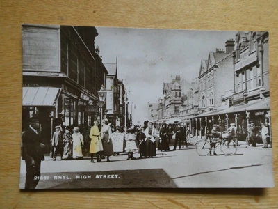 £4.99 • Buy Pre 1914  Real Photo Postcard Of High Street, Rhyl, Denbighshire