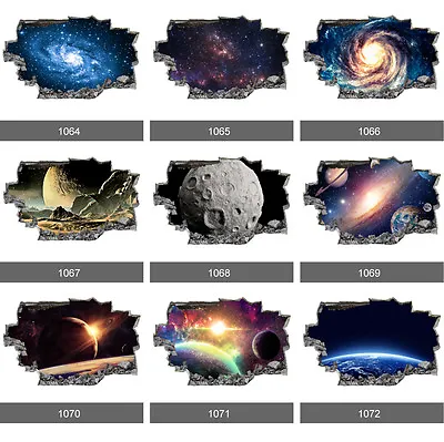 Space Galaxy Stars Wall Stickers Planets Universe 3D Wall Mural Photo Wallpaper • £19.99
