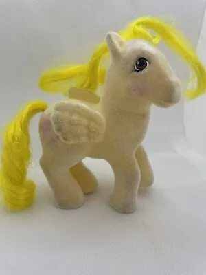 Vtg 1986 G1 My Little Pony So Soft Lofty Flocked Pony Pegasus Yellow Air Balloon • $24.99