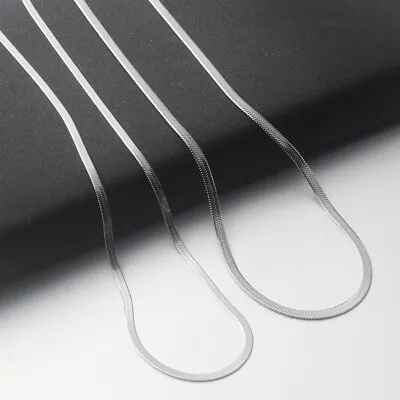£4.05 • Buy Wholesale New Stainless Steel Silver Gold 3MM Flat Snake Chain Necklace 16 - 24 