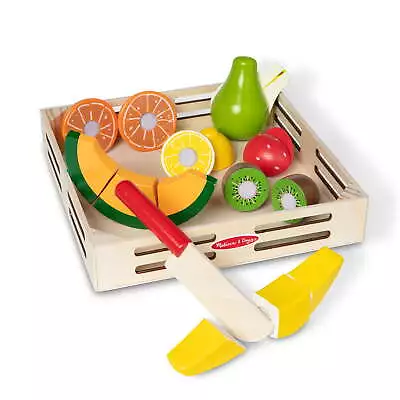 Melissa & Doug Cutting Fruit Set - Wooden Play Food Kitchen Accessory Multi • $22.39