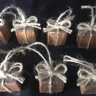 12x Wood Christmas Tree Ornaments/decorations. Rustic. • £12