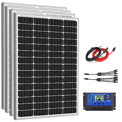 £481.19 • Buy 200W Watt Mono Solar Panel Kit 12V Off Grid RV Caravan Battery Power Home Boat