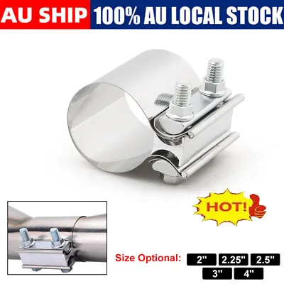 $22.48 • Buy 2-4  Inch 50mm Exhaust Joint Band Clamp 304 Stainless Steel Butt Coupler Sleeve